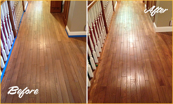 Before and After Picture of a Falls Wood Deep Cleaning Service on a Worn Out Floor