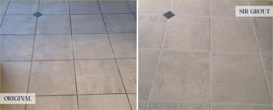 Floor Before and After a Flawless Grout Cleaning in Raleigh, NC