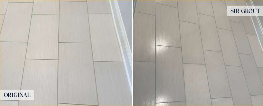 Floor Before and After an Excellent Tile Sealing in Holly Springs, NC