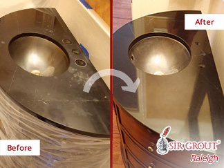 Before and After Our Countertop Stone Polishing and Honing in Raleigh, NC