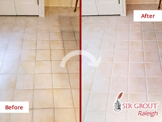 Image of a Floor Restored by Our Tile and Grout Cleaners in Apex, NC
