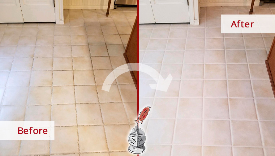 Image of a Floor Restored by Our Professional Tile and Grout Cleaners in Apex, NC