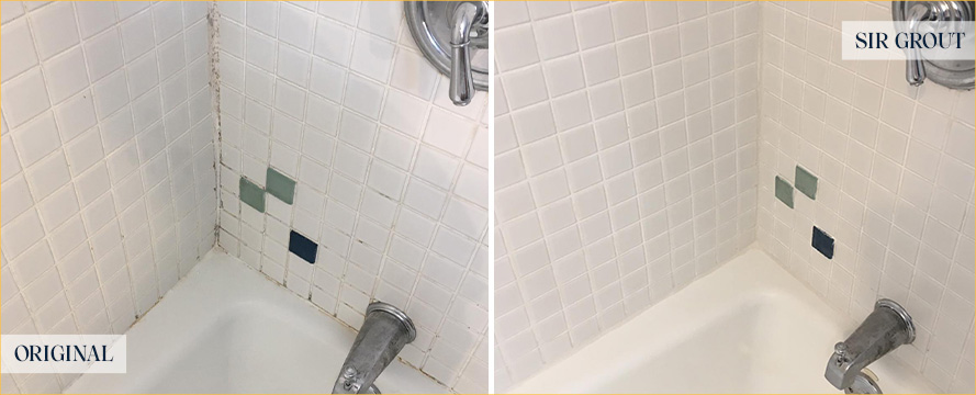 Shower Before and After Our Superb Caulking Services in Fuquay-Varina, NC