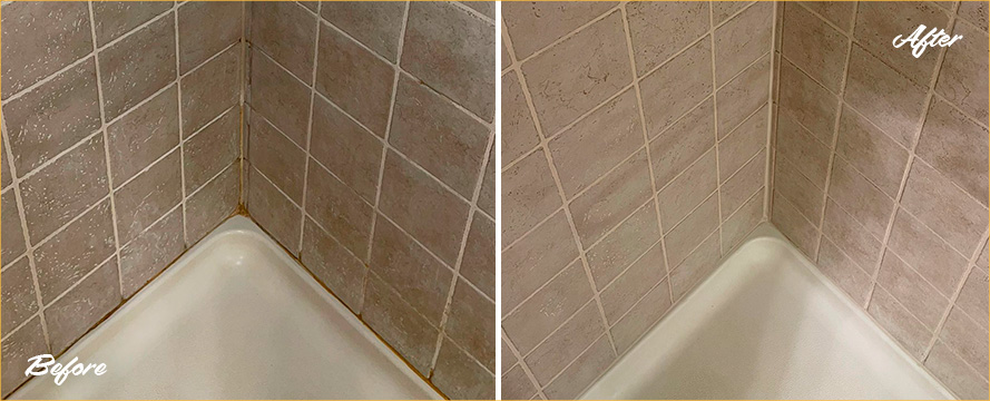Laundry Room Floor Before and After a Service from Our Tile and Grout Cleaners in Raleigh