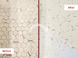 Bathroom Before and After Our Grout Cleaning in Raleigh, NC