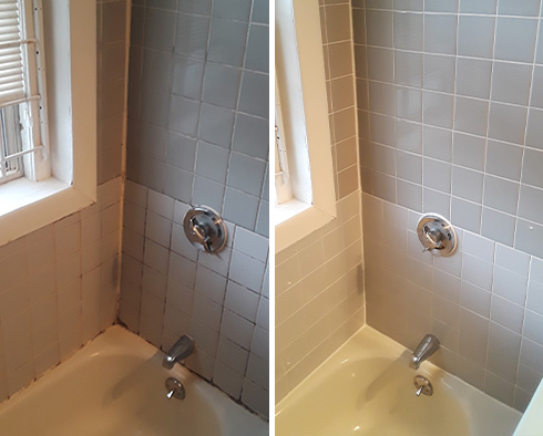 Tubshower Before and After Our Grout Sealing in Raleigh, NC
