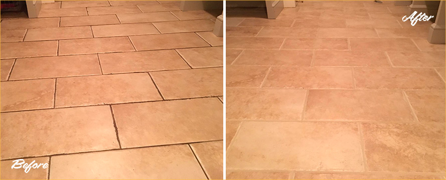 Floor Expertly Restored by Our Tile and Grout Cleaners in Raleigh, NC
