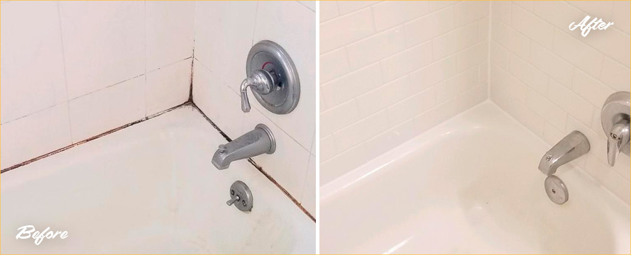 Shower Before and After a Superb Grout Sealing in Raleigh, NC