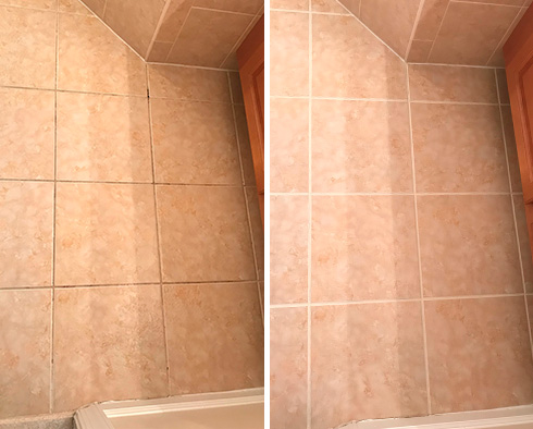 Floor Before and After a Tile Cleaning in Apex, NC