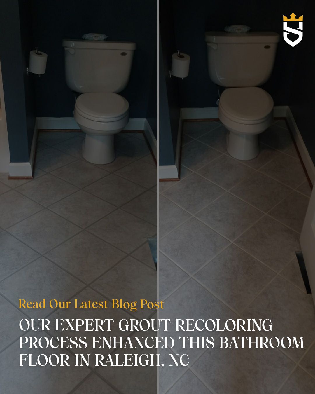 Our Expert Grout Recoloring Process Enhanced This Bathroom Floor in Raleigh, NC