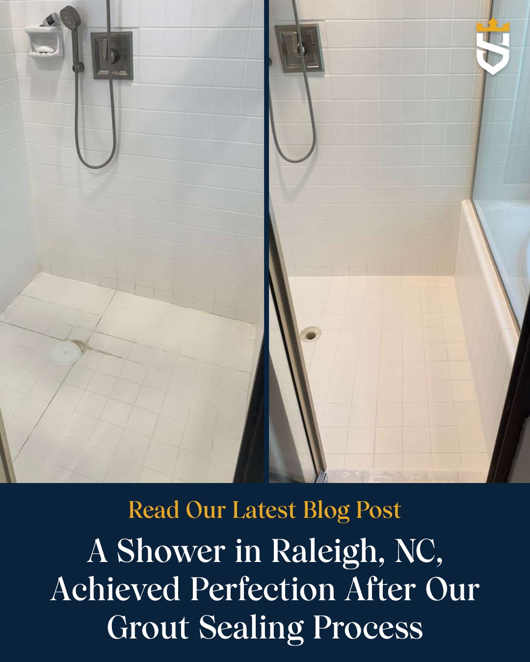 A shower in Raleigh, NC, Achieved Perfection After Our Grout Sealing Process